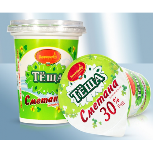 Сметана "Тёща" 30% жирность (Латвия) 360 гр